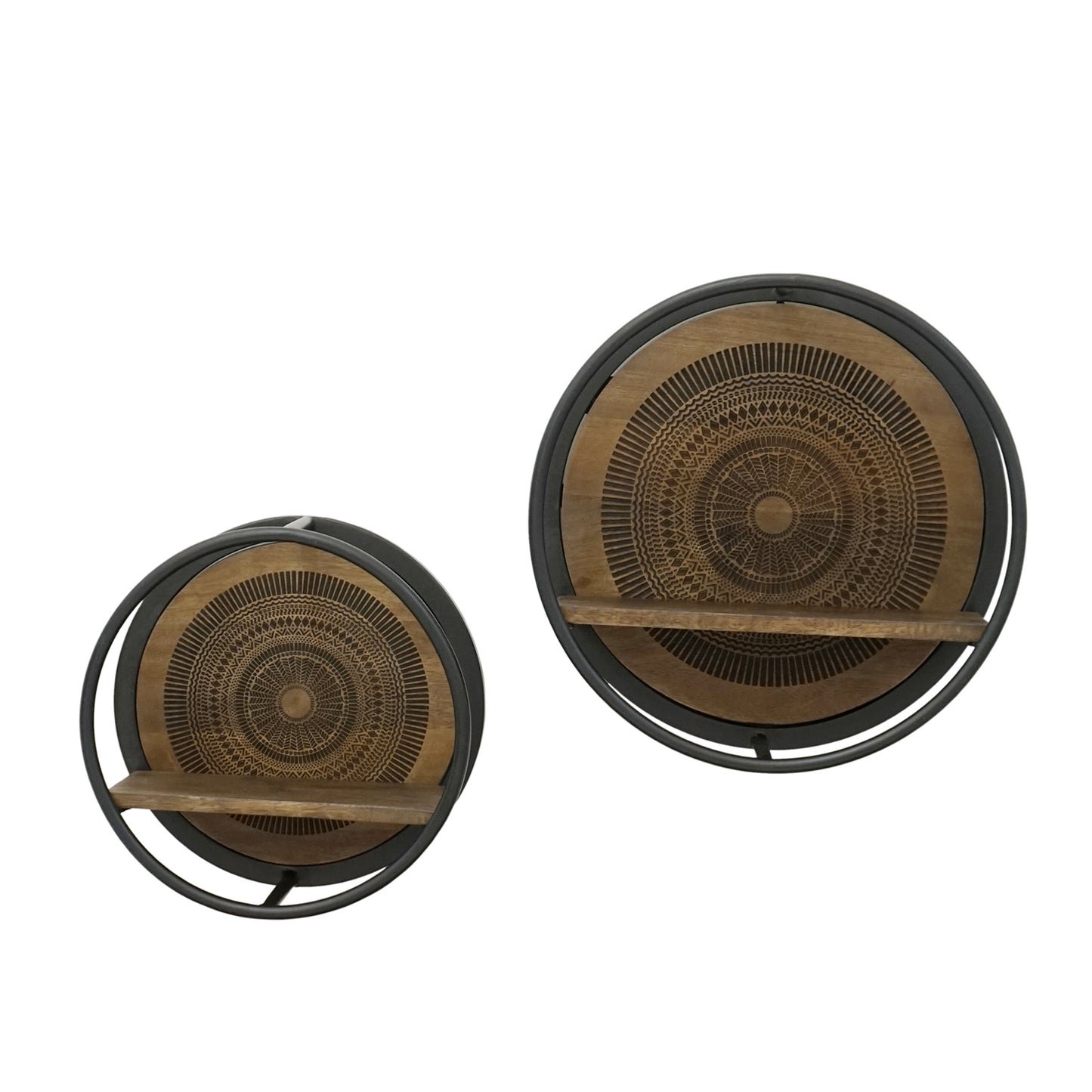 Wooden and Iron Wall Shelfs (set of 2)