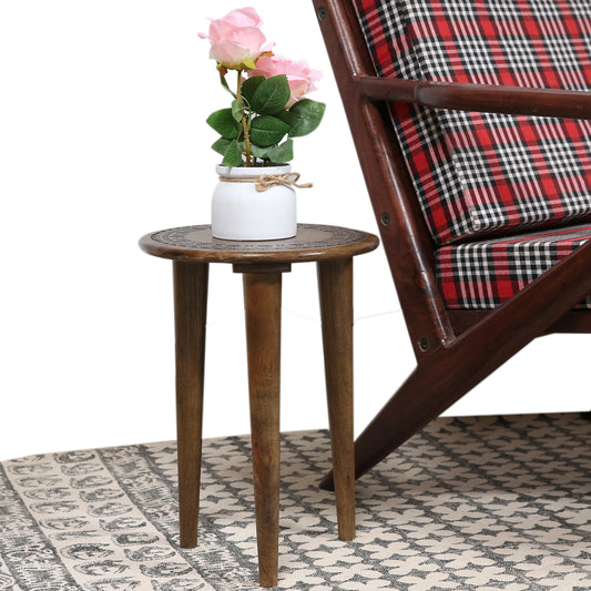 wooden round foldable stool
